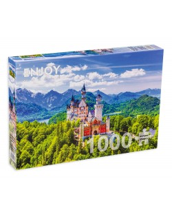 Puzzle Enjoy de 1000 de piese -Castelul Neuschwanstein în vara, Germania